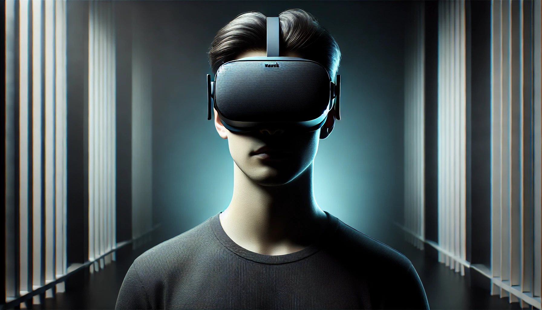 DALL·E 2025-03-05 18.41.03 – A futuristic third-person view of a person wearing sleek, Oculus-style VR glasses, standing against a dark, minimalist background with soft teal light DALL·E 2025-03-05 18.41.03 - A futuristic third-person view of a person wearing sleek, Oculus-style VR glasses, standing against a dark, minimalist background with soft teal light